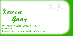 kevin goor business card